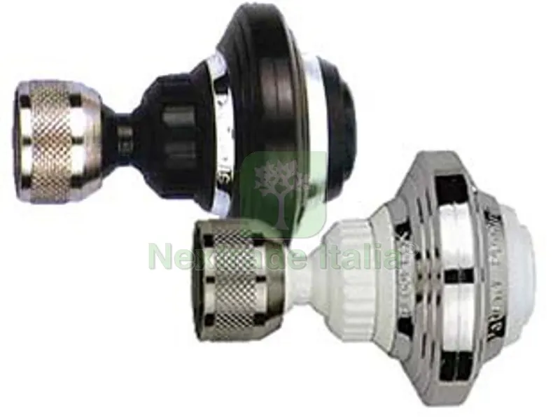 2PZ ROMPIGETTO DOPPIO SNODO A VITE DE LUXE CON DOCCETTA 2585 - art.2585/50S cromato/bianco — Rubinetti e valvole — rif. FERX.FER334006