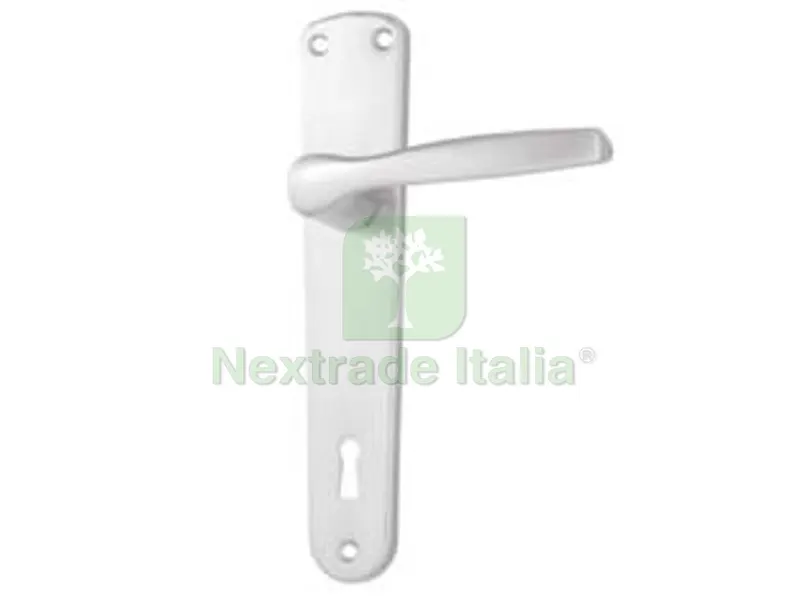 2PAIA MANIGLIA MODELLO "ALU" CON PLACCA IN ALLUMINIO ARGENTO mm.90 in alluminio argentato quadro maniglia mm.8 foro normale — Maniglie e pomelli — rif. FERX.FER334396