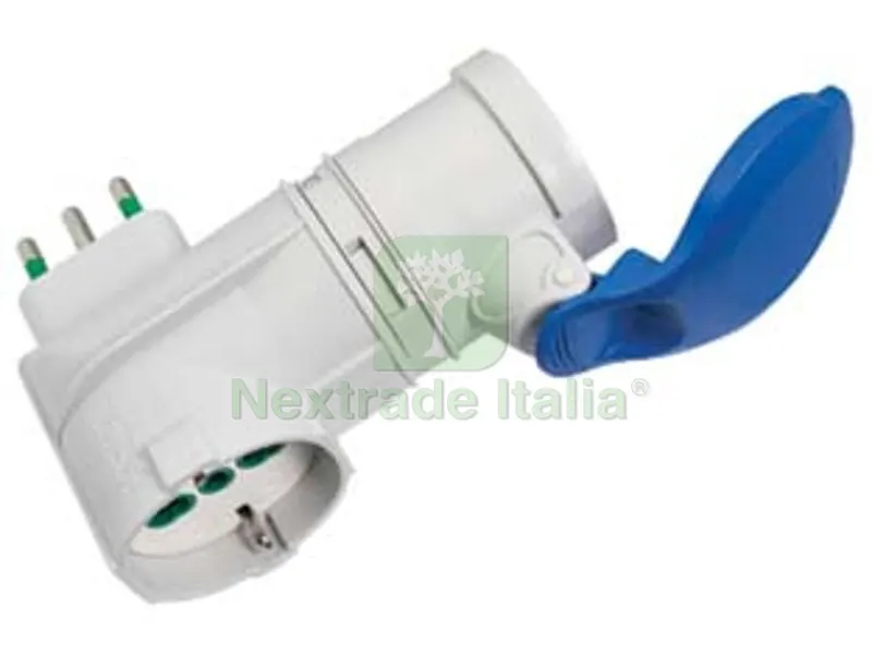 ADATTATORE INDUSTRIALE SPINA 16A PRESA SCHUKO BIP. + CEE IP44 BLU - 16A 73010 — Interruttori e prese — rif. FERX.FER334785 ADATTATORE INDUSTRIALE SPINA 16A PRESA SCHUKO BIP. + CEE IP44 BLU - 16A 73010 — Interruttori e prese — rif. FERX.FER334785