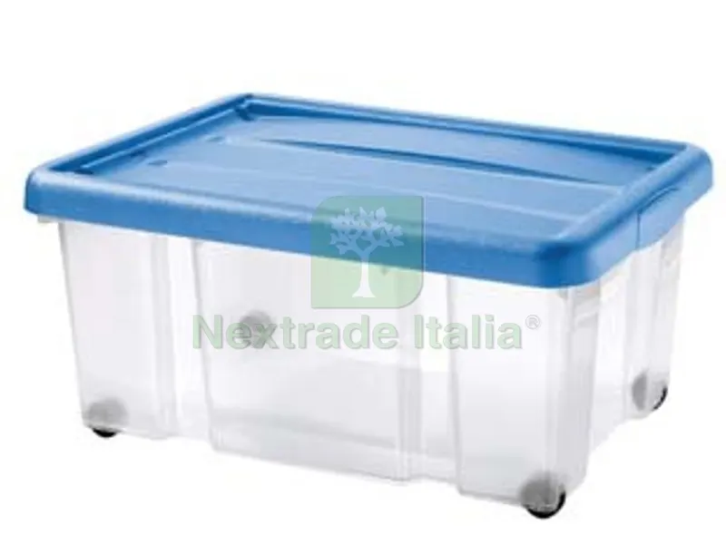 6PZ Contenitore "puzzle BOX" con Coperchio a Scatto e Ruote - cm.60,5x40x27,3h. lt.43 — Casalinghi e organizzazione — rif. FERX.FER334969 6PZ Contenitore "puzzle BOX" con Coperchio a Scatto e Ruote - cm.60,5x40x27,3h. lt.43 — Casalinghi e organizzazione — rif. FERX.FER334969