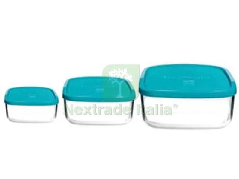 4PZ Contenitori "frigoverre Classic" Quadro - cm.22x22 - cl.280 — Accessori bagno — rif. FERX.FER335423