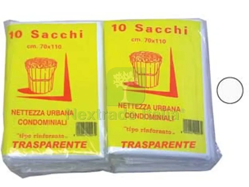 10CF SACCO CONDOMINIALE RINFORZATO TRASPARENTE PZ.10 - cm.70x110 gr.75 — Misurazione e taglio manuale — rif. FERX.FER338134