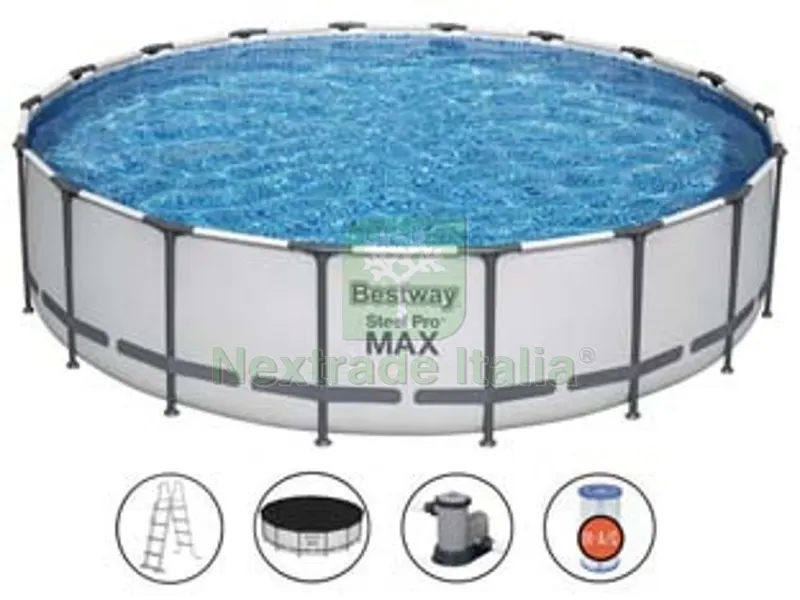 piscina steel pro max tonda telaio portante cm.549x122h. - kg.80,8 - lt.23.062 -filtro cartuccia(art.56462) — Tempo libero outdoor — rif. FERX.FER341868 piscina steel pro max tonda telaio portante cm.549x122h. - kg.80,8 - lt.23.062 -filtro cartuccia(art.56462) — Tempo libero outdoor — rif. FERX.FER341868