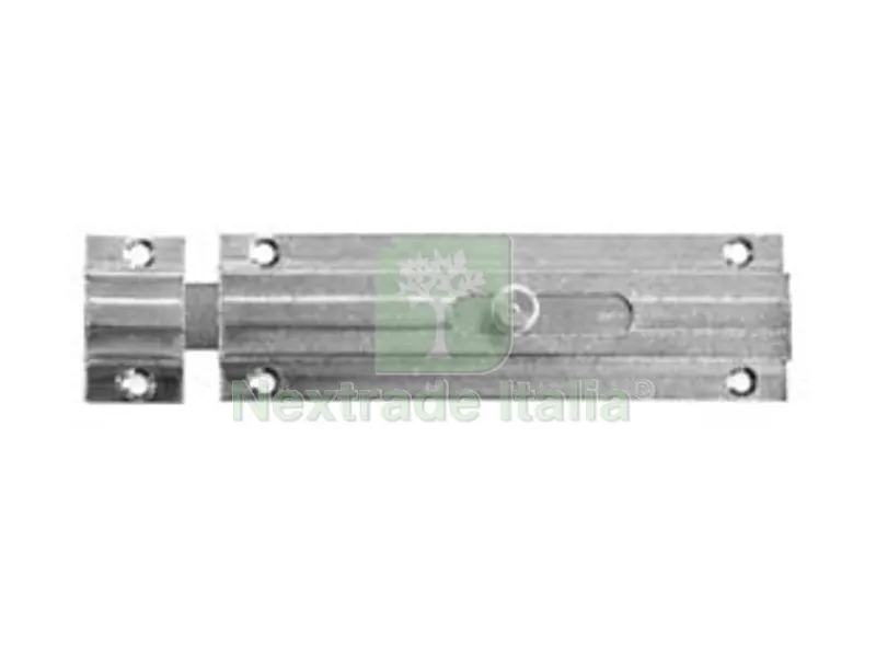 12PZ Catenaccio Trasversale con Incontro in Ottone Nichelato - mm.100x31 — Lucchetti e catene — rif. FERX.FER344876 12PZ Catenaccio Trasversale con Incontro in Ottone Nichelato - mm.100x31 — Lucchetti e catene — rif. FERX.FER344876