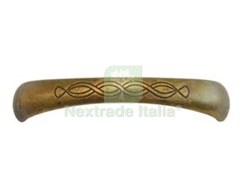 Maniglie per Mobili Fisse MOD.15081 in Zama Ottone Anticato - mm.81x15h. - interfori mm.64 — Maniglie e pomelli — rif. FERX.FER347037 Maniglie per Mobili Fisse MOD.15081 in Zama Ottone Anticato - mm.81x15h. - interfori mm.64 — Maniglie e pomelli — rif. FERX.FER347037
