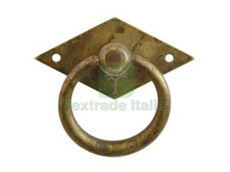 5PZ Maniglie per Mobili Snodate MOD.12230 in Ottone Anticato - mm.50x33 — Maniglie e pomelli — rif. FERX.FER347044
