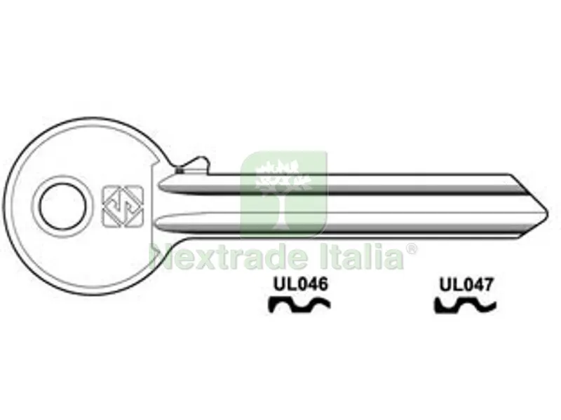 10PZ Chiavi per Cilindri Universal 7 Spine Grandi in ACC. Nich. - UL047 SX — Serrature e cilindri — rif. FERX.FER347921