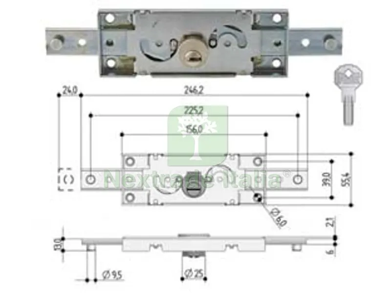 SERRATURA PER SERRANDA CENTRALE CILINDRO TONDO S211 — Serrature e cilindri — rif. FERX.FER348232 SERRATURA PER SERRANDA CENTRALE CILINDRO TONDO S211 — Serrature e cilindri — rif. FERX.FER348232