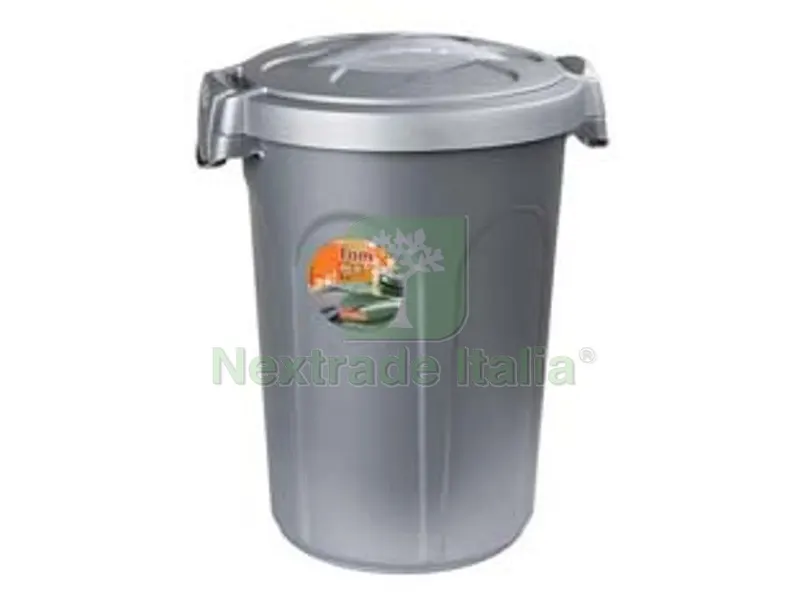 2PZ Bidone Multiuso TOM in Polipropilene LT.46 Colore Silver - cm.44,5x40x61h. — Casalinghi e organizzazione — rif. FERX.FER348874 2PZ Bidone Multiuso TOM in Polipropilene LT.46 Colore Silver - cm.44,5x40x61h. — Casalinghi e organizzazione — rif. FERX.FER348874