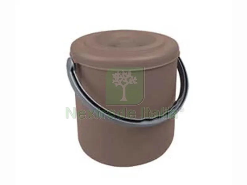3PZ Pattumiera Tonda Eureka Tortora con Coperchio in Polipropilene - cm.30x31h. lt.20 — Casalinghi e organizzazione — rif. FERX.FER349079 3PZ Pattumiera Tonda Eureka Tortora con Coperchio in Polipropilene - cm.30x31h. lt.20 — Casalinghi e organizzazione — rif. FERX.FER349079