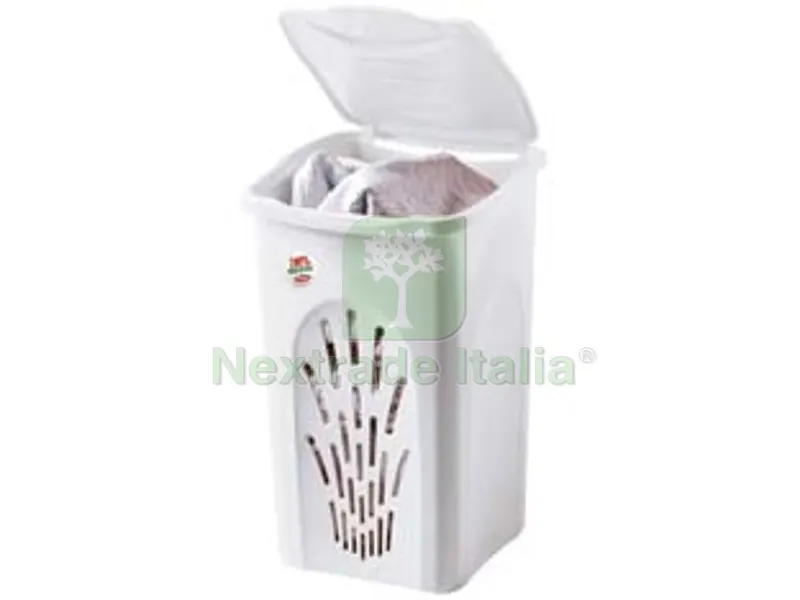 2PZ Portabiancheria Linea Primavera in Polipropilene LT.50 - cm.37x37x56h. - colore bianco — Pile e batterie — rif. FERX.FER349123 2PZ Portabiancheria Linea Primavera in Polipropilene LT.50 - cm.37x37x56h. - colore bianco — Pile e batterie — rif. FERX.FER349123