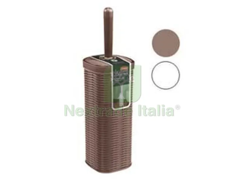 2PZ Portascopino Elegance in Polipropilene - cm.11,5x11,540h. - colore tortora — Accessori bagno — rif. FERX.FER349192 2PZ Portascopino Elegance in Polipropilene - cm.11,5x11,540h. - colore tortora — Accessori bagno — rif. FERX.FER349192