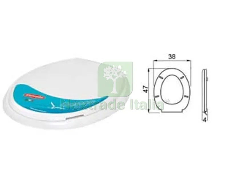 2PZ Sedile WC Gabbiano in Polipropilene Bianco - cm.47x38x4h. — Sanitari e ceramiche — rif. FERX.FER349239