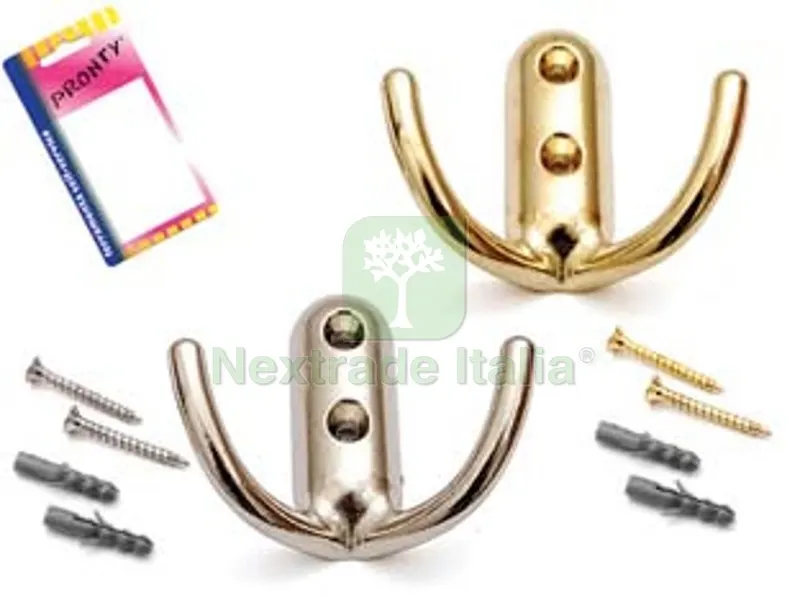 12BLISTER Ganci Bigancio in Blister - nichelato, in bl.1 pz. — Casalinghi e organizzazione — rif. FERX.FER349703