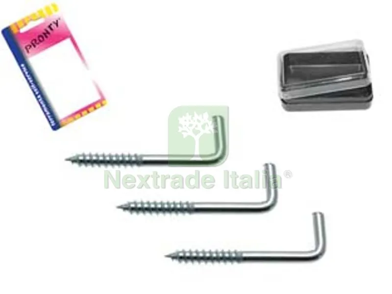 12BLISTER Rampini a Vite in Acciaio Zincato in Blister - mm.2,5x30, in bl.12 pz. — Viti — rif. FERX.FER349727