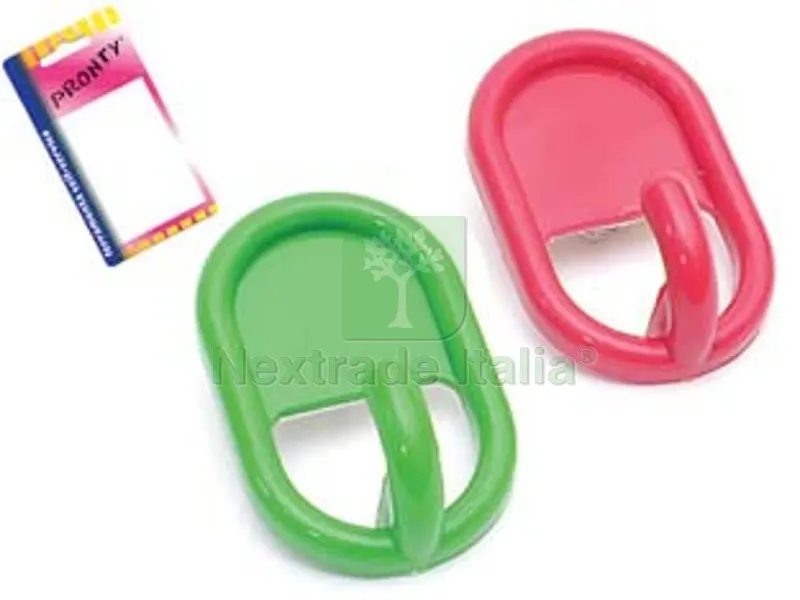 12BLISTER Ganci Adesivi Ovali in Plastica in Blister - mm.45, in bl. 2 pz. — Ferramenta per legno e mobili — rif. FERX.FER349901