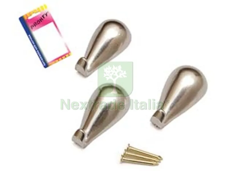 12BLISTER Ganci per Quadri a Goccia Cromo in Blister - mm.27, in bl.3 pz. — Ferramenta per legno e mobili — rif. FERX.FER349932