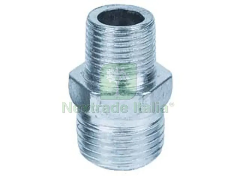 10PZ NIPLES RIDOTTO ESAGONALE MASCHIO IN GHISA ZINCATA - M 1/2" M 3/8" — Tubi e raccordi — rif. FERX.FER350624