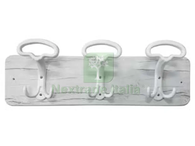 2PZ Portabiti Shabby Chic 3 Posti Bianco - cm.48x16,5h. — Casalinghi e organizzazione — rif. FERX.FER350853