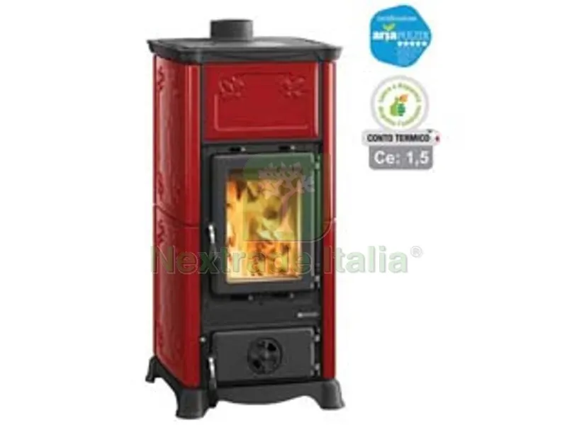 Stufa a Legna Emiliana 6,5 KW Bordeaux (conto Termico) - misure cm.45,3x49x95h. - peso kg.140 — Stufe e camini — rif. FERX.FER351126