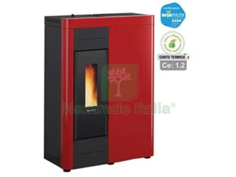 Stufa a Pellet Virna Idro 14,5 KW Bordeuax (conto Termico) - misure cm.79,3x38,4x110,5h. peso kg.151 — Stufe e camini — rif. FERX.FER351195 Stufa a Pellet Virna Idro 14,5 KW Bordeuax (conto Termico) - misure cm.79,3x38,4x110,5h. peso kg.151 — Stufe e camini — rif. FERX.FER351195