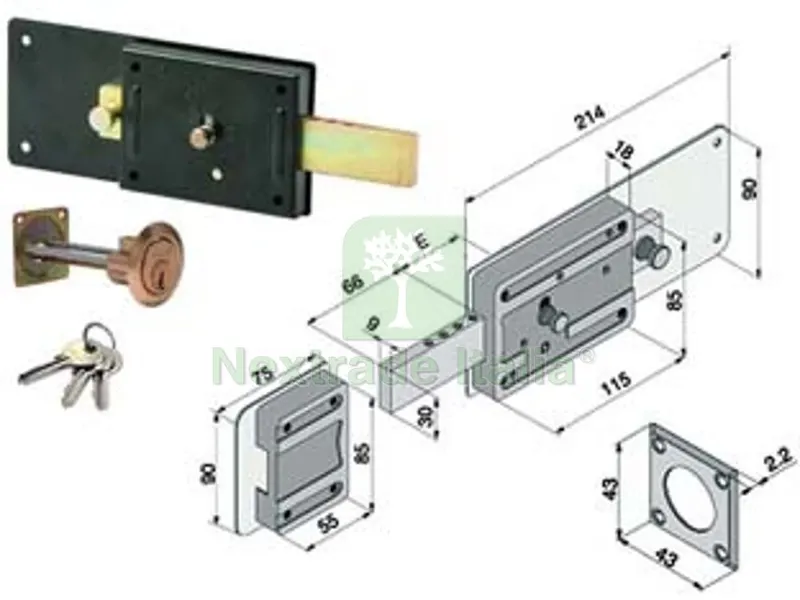 Ferroglietto Solo Catenaccio 6 Mandate con Cilindro Staccato 012 - mm.60 (01260801) — Lucchetti e catene — rif. FERX.FER351980