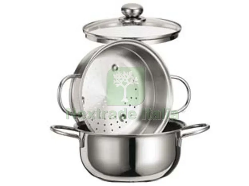 Vaporiera Star in Acciaio Aisi 430 con Cestello - cm.20 — Casalinghi e organizzazione — rif. FERX.FER353038 Vaporiera Star in Acciaio Aisi 430 con Cestello - cm.20 — Casalinghi e organizzazione — rif. FERX.FER353038