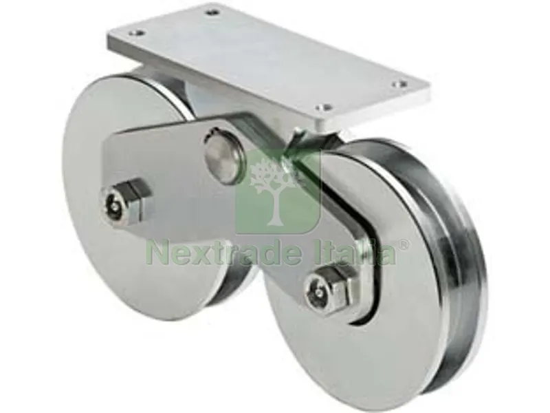 RUOTE COMBINATE GOLA SEMITONDA CON PIASTRA SUPERIORE ART. 339-160 - mm.157, interasse mm.190 — Accessori bagno — rif. FERX.FER353151