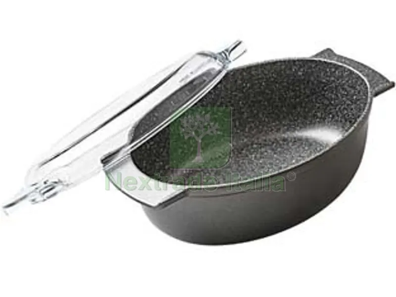 Rostiera Ovale con Coperchio Linea Granito Hard Stone - cm.36x24 — Casalinghi e organizzazione — rif. FERX.FER354066