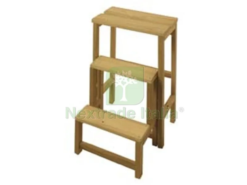 Sgabello Ribaltina in Legno Colore Naturale - cm.37x23x57h. — Arredo — rif. FERX.FER354141 Sgabello Ribaltina in Legno Colore Naturale - cm.37x23x57h. — Arredo — rif. FERX.FER354141