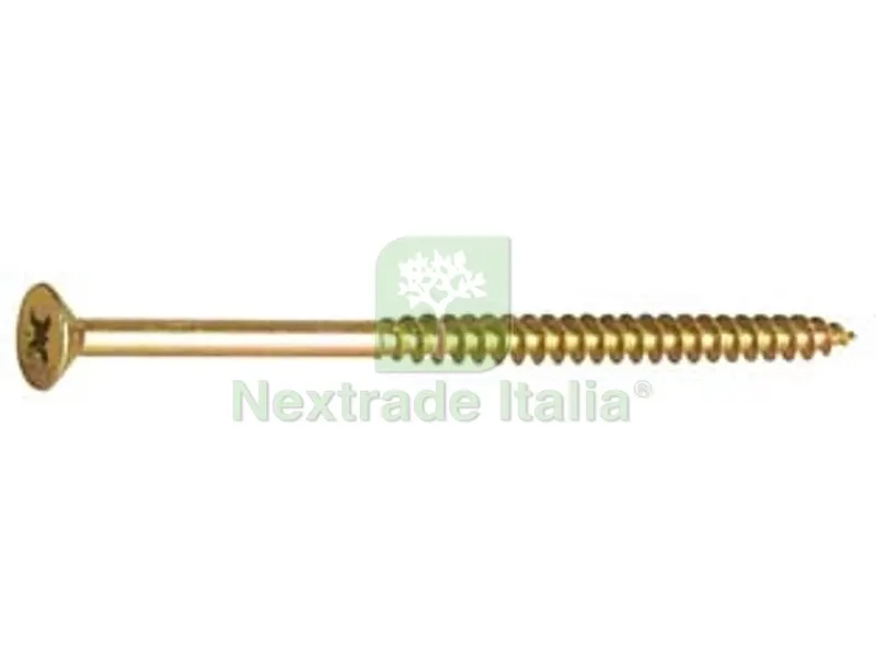 200PZ Viti Truciolare TSP Cava PZ Parz. Filettata in Acciaio Zincato Giallo - ? mm.6x80 — Pannelli e tavole in legno — rif. FERX.FER355513