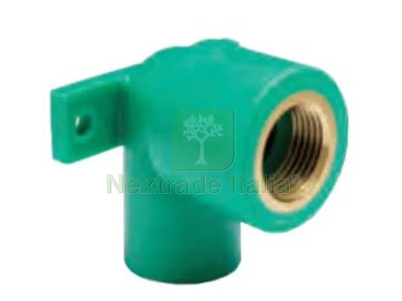 5PZ CURVA 90? CON STAFFA FILETTATA FEMMINA IN PPR PN25 - F ? mm.20x1/2" — Tubi e raccordi — rif. FERX.FER356497