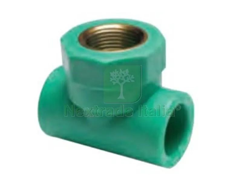 5PZ RACCORDO A T FILETTATA FEMMINA IN PPR PN25 - F ? mm.20x1/2"x20 — Tubi e raccordi — rif. FERX.FER356534