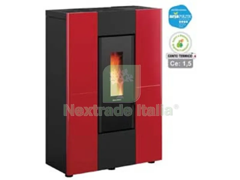 stufa a pellet marilena plus canalizz. 8,0 kw bordeaux (conto termico) - misure cm.75,0x35,2x107,7h.- peso kg.119 — Stufe e camini — rif. FERX.FER361590 stufa a pellet marilena plus canalizz. 8,0 kw bordeaux (conto termico) - misure cm.75,0x35,2x107,7h.- peso kg.119 — Stufe e camini — rif. FERX.FER361590