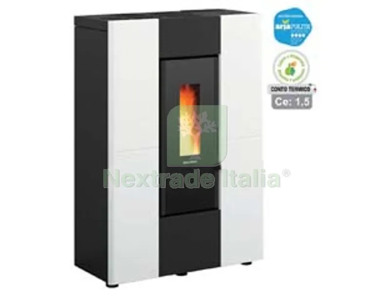 stufa a pellet marilena plus ad canaliz. 8,0 kw bianca (conto termico) - misure cm.75x35,2x107,7h. - peso kg.119 — Stufe e camini — rif. FERX.FER361606 stufa a pellet marilena plus ad canaliz. 8,0 kw bianca (conto termico) - misure cm.75x35,2x107,7h. - peso kg.119 — Stufe e camini — rif. FERX.FER361606