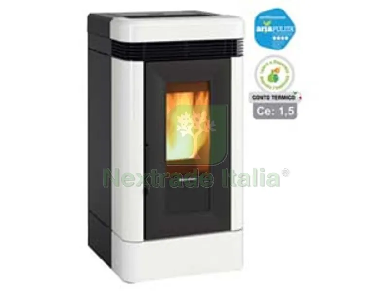 Stufa a Pellet Lucia 12,1 KW Bianca (conto Termico) - misure cm.55,6x59,7x109,7h. - peso kg.181 — Stufe e camini — rif. FERX.FER361637 Stufa a Pellet Lucia 12,1 KW Bianca (conto Termico) - misure cm.55,6x59,7x109,7h. - peso kg.181 — Stufe e camini — rif. FERX.FER361637