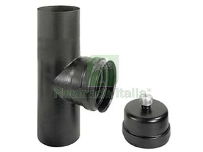RACCORDO A "T" F/F PER STUFE A PELLET NERO OPACO "ALA PELLET ECO" - F/F ? mm.80 — Tubi e raccordi — rif. FERX.FER362207 RACCORDO A "T" F/F PER STUFE A PELLET NERO OPACO "ALA PELLET ECO" - F/F ? mm.80 — Tubi e raccordi — rif. FERX.FER362207