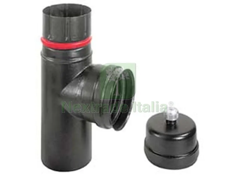 RACCORDO A "T" M/F PER STUFE A PELLET NERO OPACO "ALA PELLET ECO" - M/F ? mm.80 — Tubi e raccordi — rif. FERX.FER362221 RACCORDO A "T" M/F PER STUFE A PELLET NERO OPACO "ALA PELLET ECO" - M/F ? mm.80 — Tubi e raccordi — rif. FERX.FER362221
