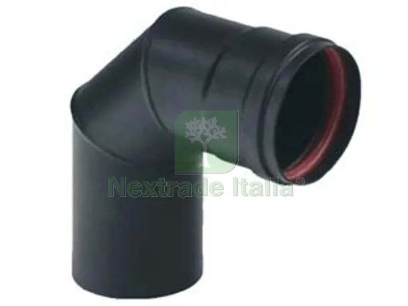 GOMITO A 90? PER STUFE A PELLET NERO OPACO "ALA PELLET AETERNUM" - ? mm.100 — Stufe e camini — rif. FERX.FER362290 GOMITO A 90? PER STUFE A PELLET NERO OPACO "ALA PELLET AETERNUM" - ? mm.100 — Stufe e camini — rif. FERX.FER362290