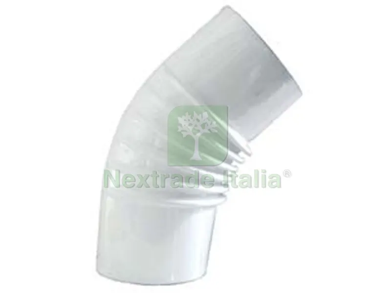 Gomito 45? Porcellanato per Stufe a Legna Bianchi "ALA Smalto Classic" - ? mm.130 — Vernici e smalti — rif. FERX.FER362702