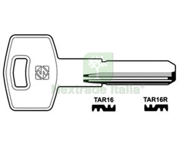 5PZ CHIAVI PUNZONATE PER CILINDRI TARONI 5+6+7 SPINE - TAR16R — Chiavi grezze e duplicati — rif. FERX.FER364782