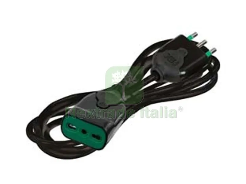 Prolunga Elettrica Lineare Bipasso Nera — Interruttori e prese — rif. FERX.FER365048