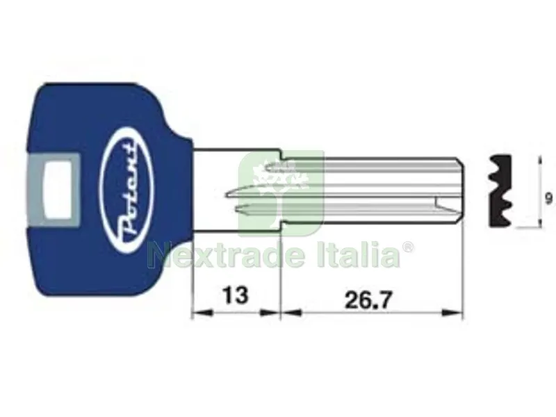 10PZ CHIAVE GREZZA PROFILO PIATTO 3400.K.B R1 — Profili e angolari decorativi — rif. FERX.FER365055