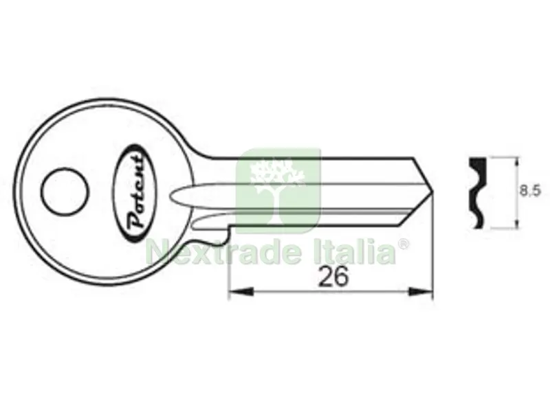 20PZ Chiave Grezza K2750/60 R1 — Serrature e cilindri — rif. FERX.FER365079 20PZ Chiave Grezza K2750/60 R1 — Serrature e cilindri — rif. FERX.FER365079