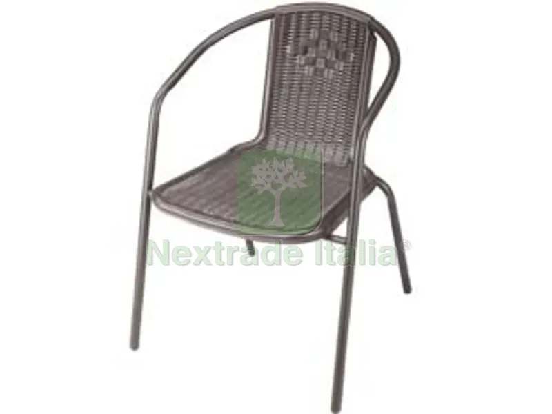 Poltrona "wood Brown" in Rattan Sintetico PP — Arredo — rif. FERX.FER370899