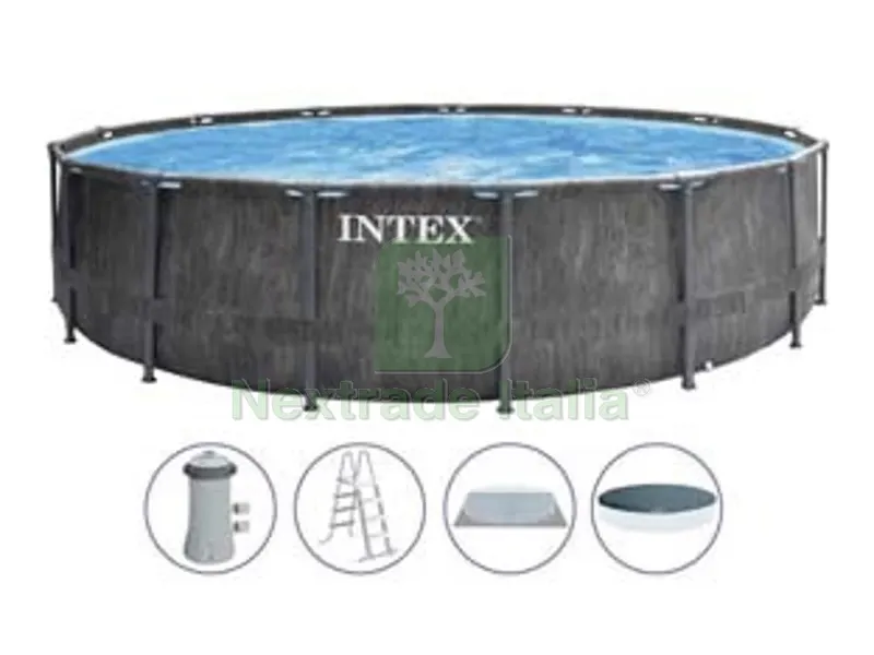 Piscina "prisma Frame GW" Rotonda con TEL. Portante con Pompa CM.457X122H. - Capacit? LT.16805 - Peso KG.73,1 (26742) — Tempo libero outdoor — rif. FERX.FER373548 Piscina "prisma Frame GW" Rotonda con TEL. Portante con Pompa CM.457X122H. - Capacit? LT.16805 - Peso KG.73,1 (26742) — Tempo libero outdoor — rif. FERX.FER373548