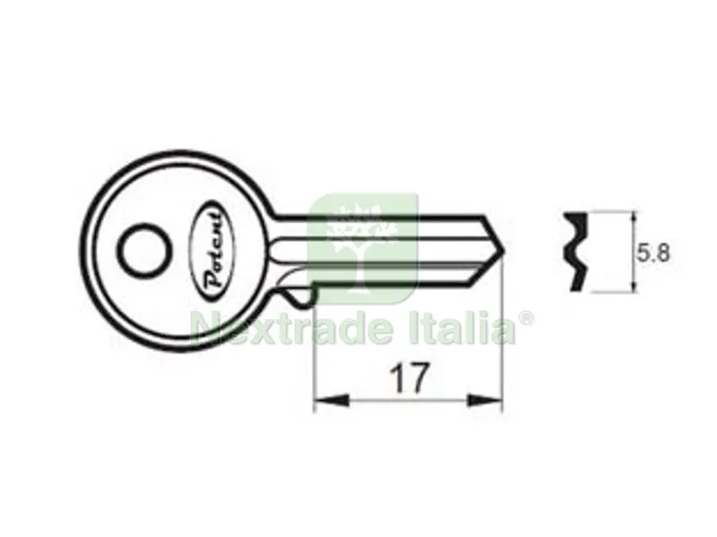10PZ Chiave Grezza K2725 R1 — Serrature e cilindri — rif. FERX.FER373890