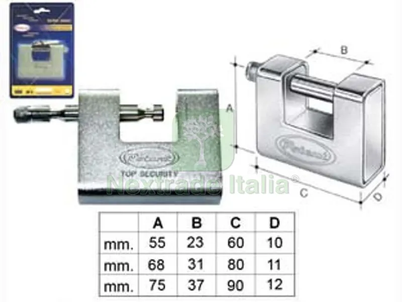Lucchetto Corazzato 2800C in Blister - mm.90 (11089B) — Lucchetti e catene — rif. FERX.FER364973 Lucchetto Corazzato 2800C in Blister - mm.90 (11089B) — Lucchetti e catene — rif. FERX.FER364973