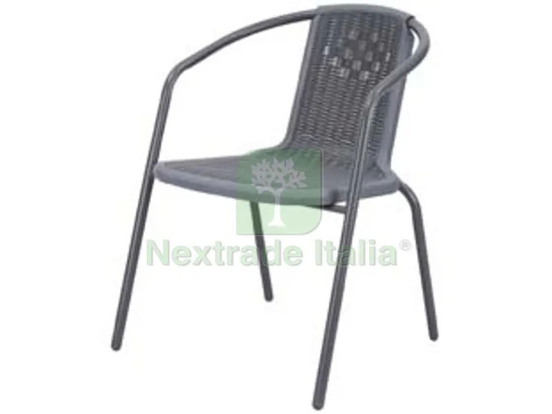Poltrona "wood Grey" in Rattan Sintetico PP — Arredo — rif. FERX.FER378147