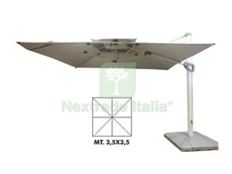 Ombrellone Alluminio Decentrato Roma - cm.350x350 colore grigio — Tempo libero outdoor — rif. FERX.FER379779